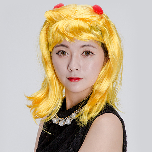 프리티걸 가발 옐로우 여자가발 노랑 코믹 소품 의상 파티 용품 이벤트 : 타임몰킹