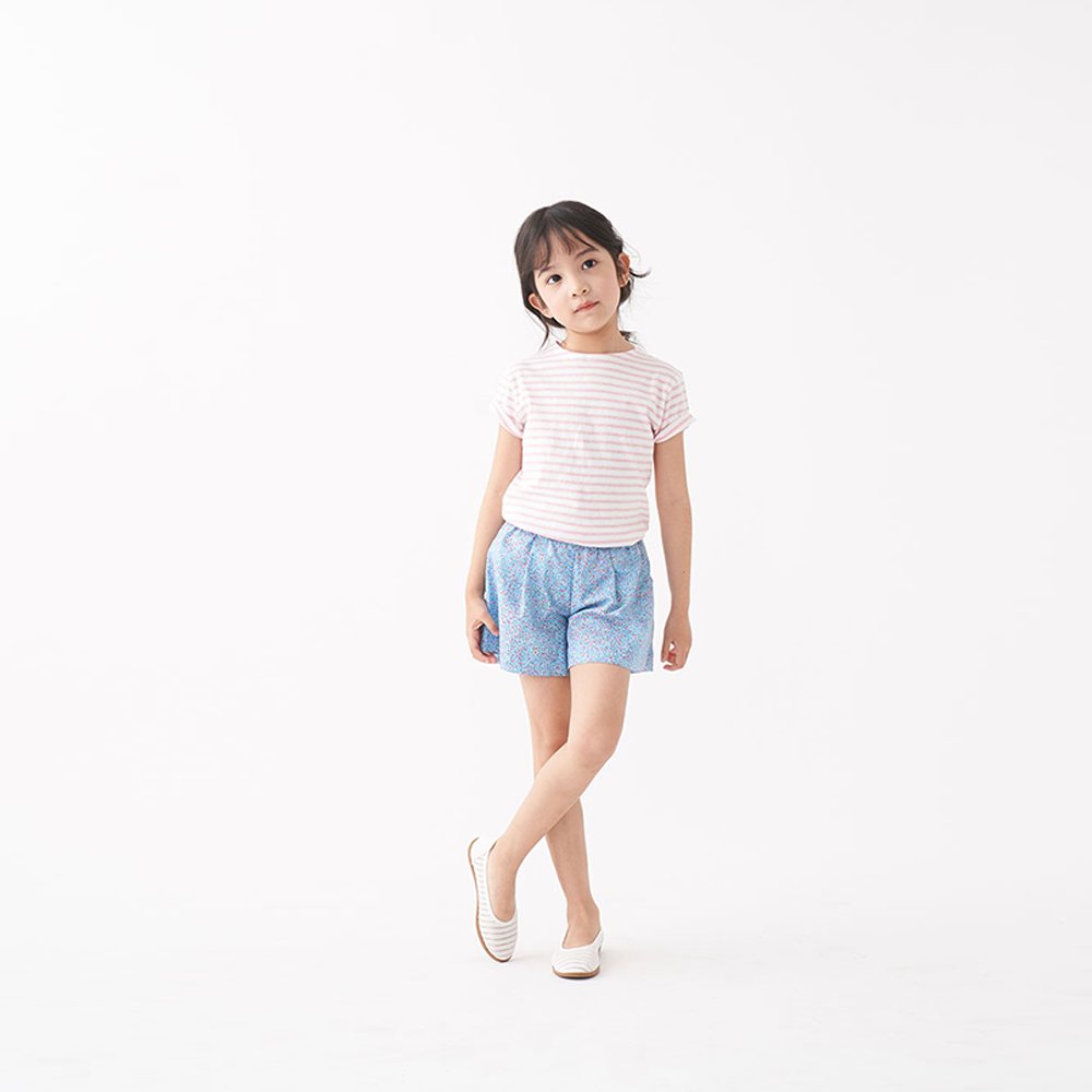 [COURRI KIDS] 코우리키즈 유아 여아 꽃무늬 플로럴 밴딩 와이드 반바지 : 코우리 키즈