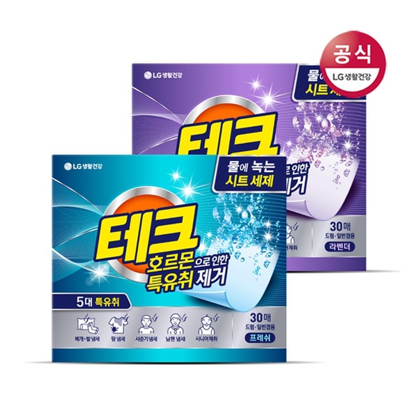 [엘지생활건강]테크 파워시트 호르몬특유취제거 30매 x 2개 : SK스토아