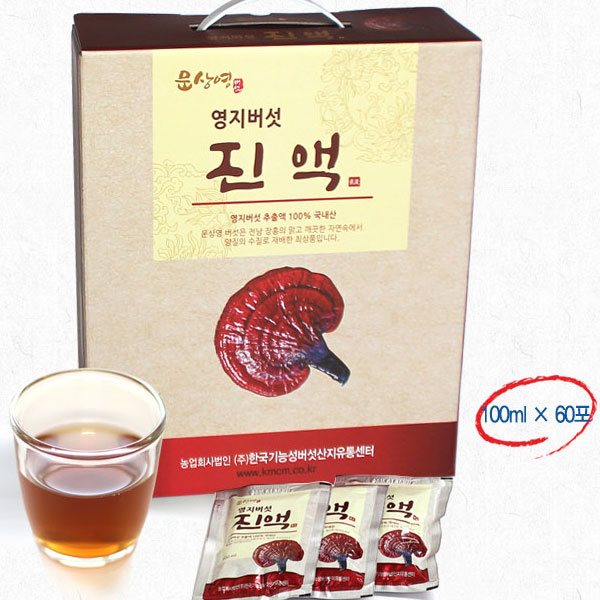(유기농 버섯 사용) 영지버섯 진액 100ml 60포 영지즙 명절선물세트 : 밥상이오