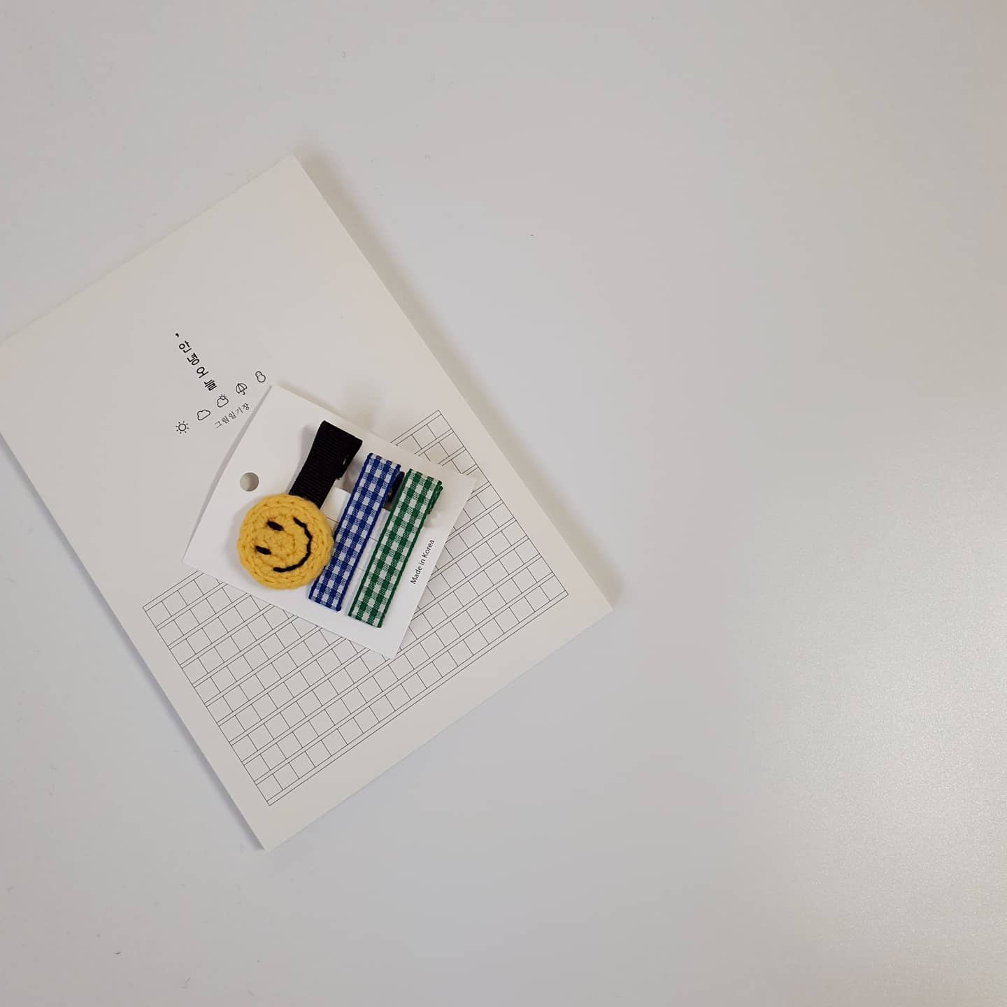 자체제작/스마일 체크 헤어핀세트 : 그대꽃처럼