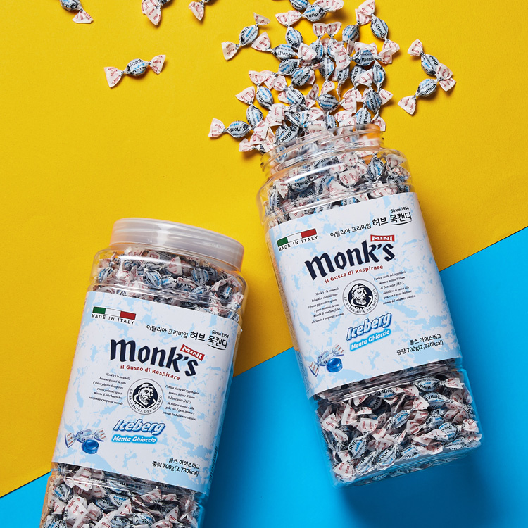 몽스 아이스버그 monks 이탈리아 허브 목캔디 700g x 2개 : 리리굿즈