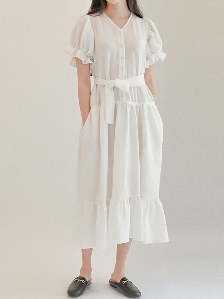 [몬티스] 몽상원피스 화이트/ Mongsang Dress in White : 몬티스