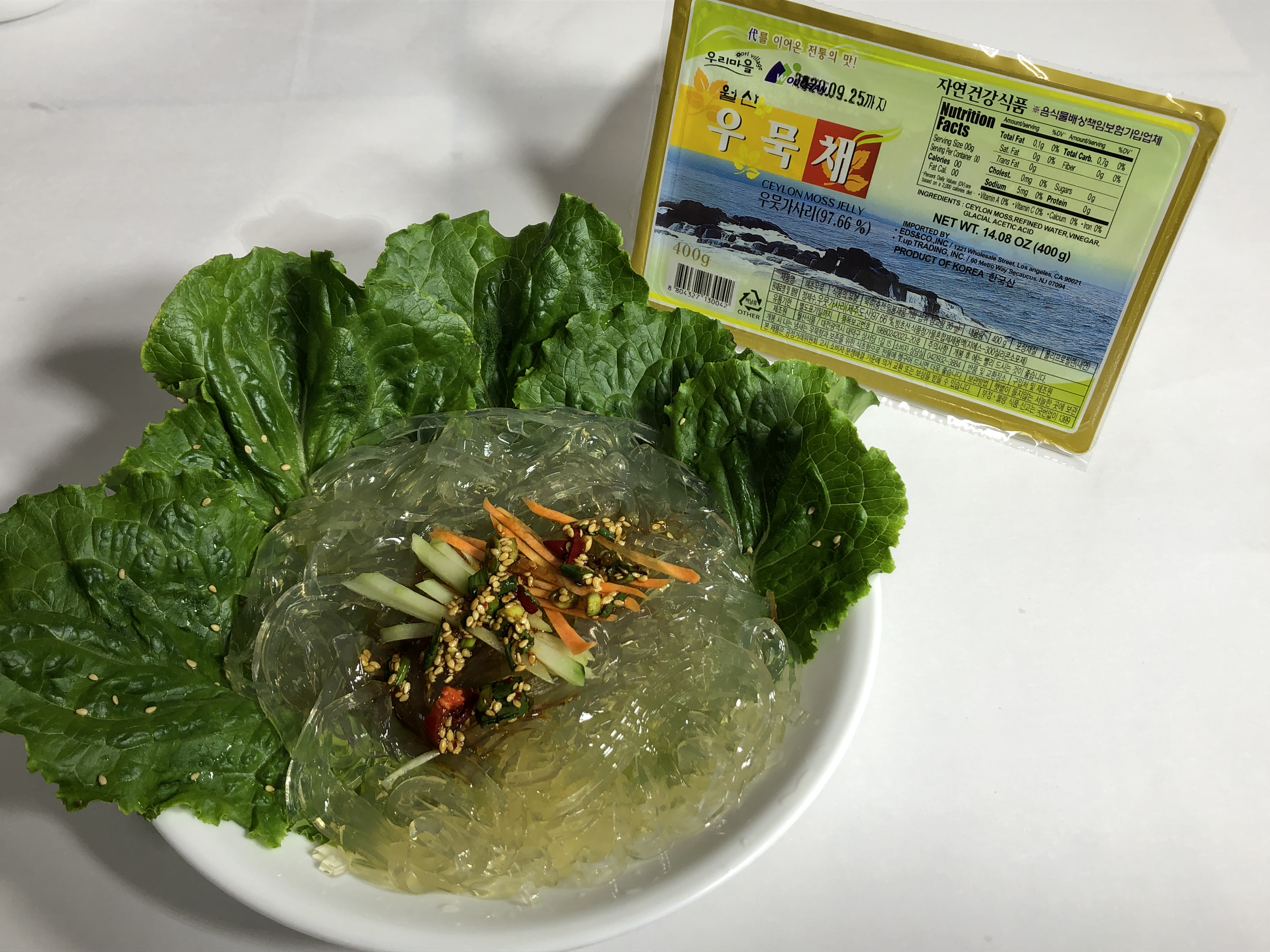 월산식품 50년 전통 우묵채 / 우무채 / 우뭇가사리 400g : 월산식품