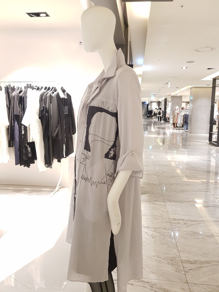 [디데무] 이중 카라 자수 롱 셔츠 EW1906440 : NC강서점디데무
