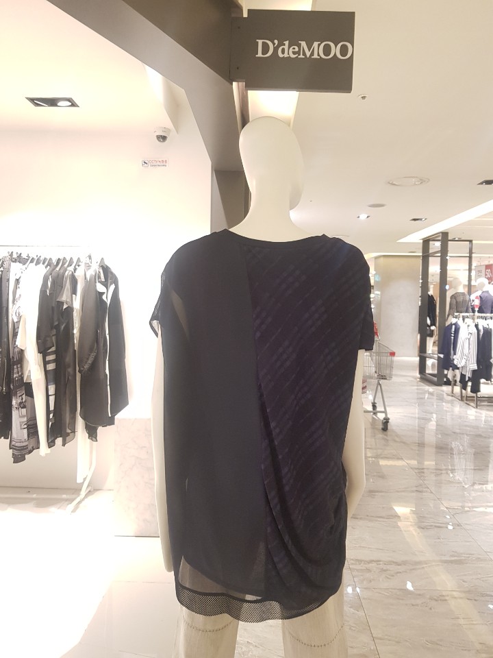 [[디데무] 체크쉬폰 탑배색 블라우스 EW1904419 : NC강서점디데무