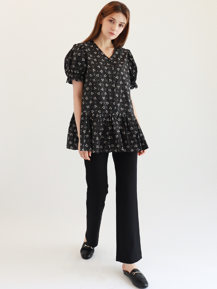 [몬티스] 몽상블라우스 코튼블랙/ Mongsang Blouse in Black Cotton : 몬티스