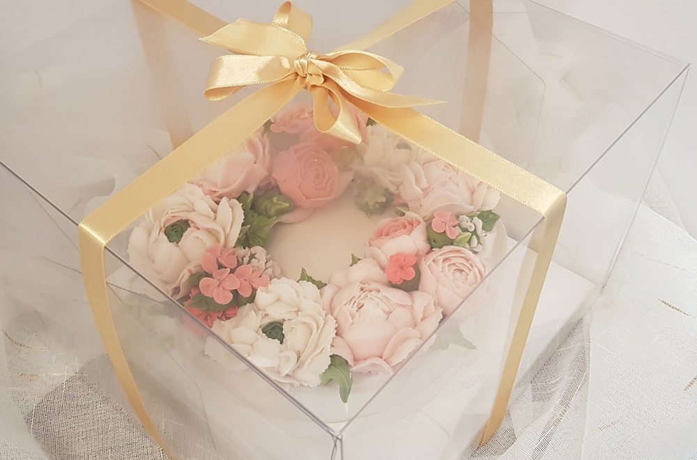 부산앙금플라워떡케이크 설기 떡케익 리스2호 환갑 칠순 생일 주문케이크 수제떡 : 부산앙금플라워콩씨공방