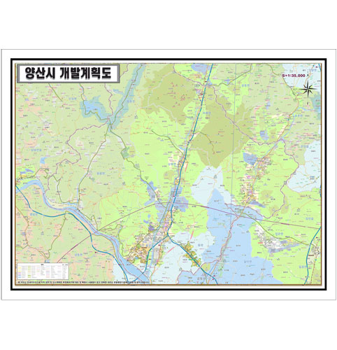 [개발]경상남도 양산시 토지이용계획도 105cm x 75cm GN : JIDOSHOP