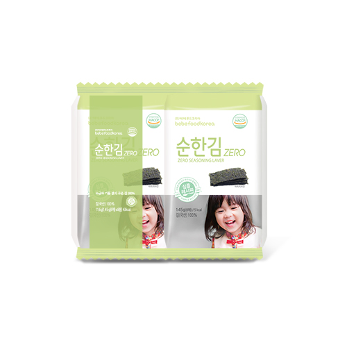베베푸드 순한김 제로 1.45g x 8봉, 아기반찬 무조미도시락김 파래김 저염 무염 : 베베푸드