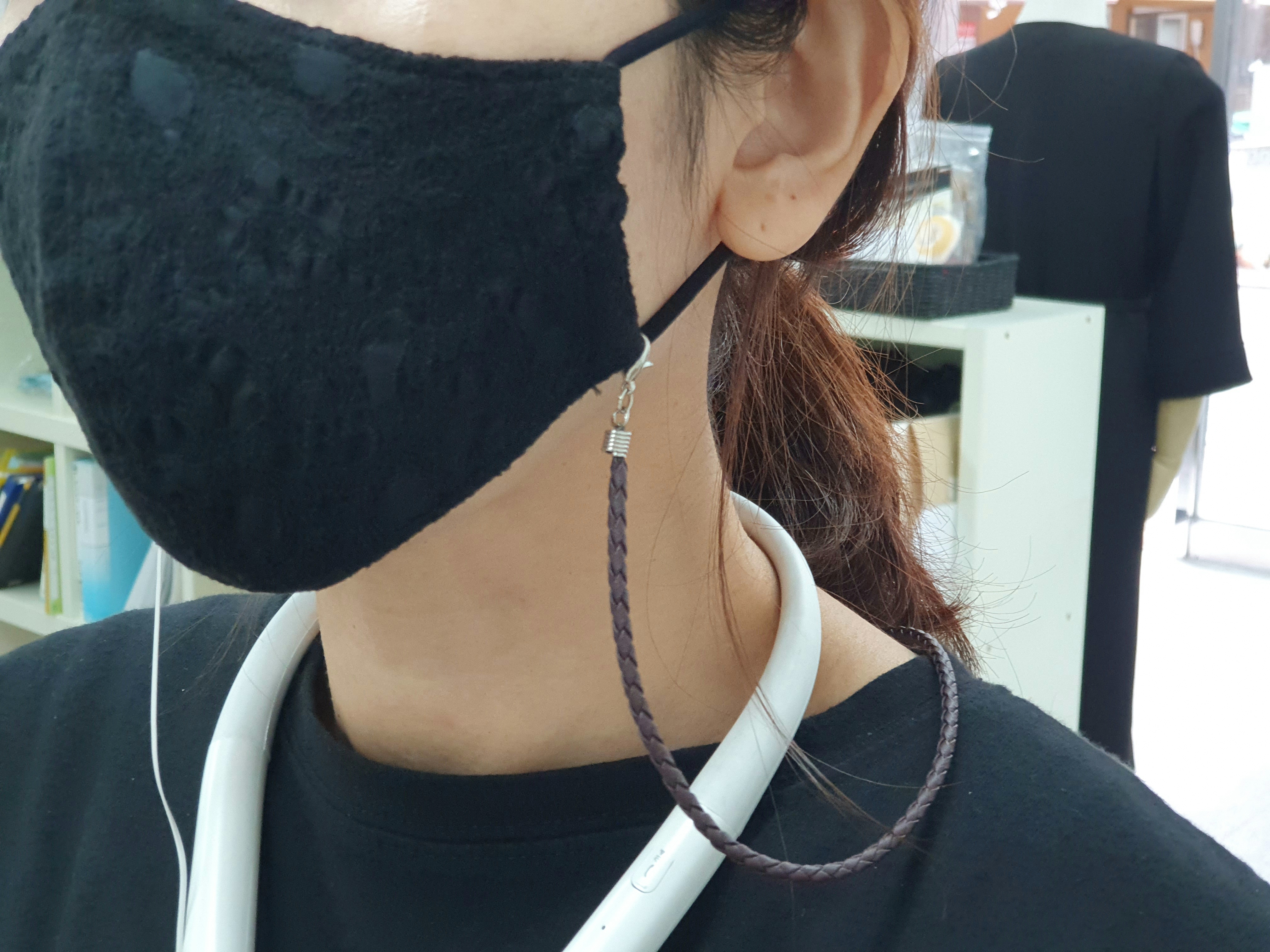 [인조가죽]레자 마스크스트랩  마스크목걸이 마스크 분실방지 선글라스줄 : 디자이너스소잉