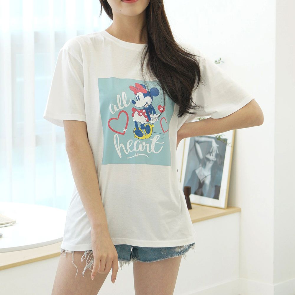 디즈니정품 하트미니티셔츠 : 유라피네