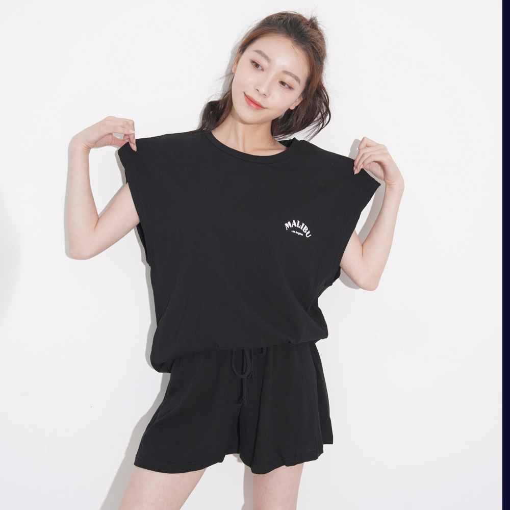 말리부 나시 트레이닝 팬츠 세트 : 유라피네