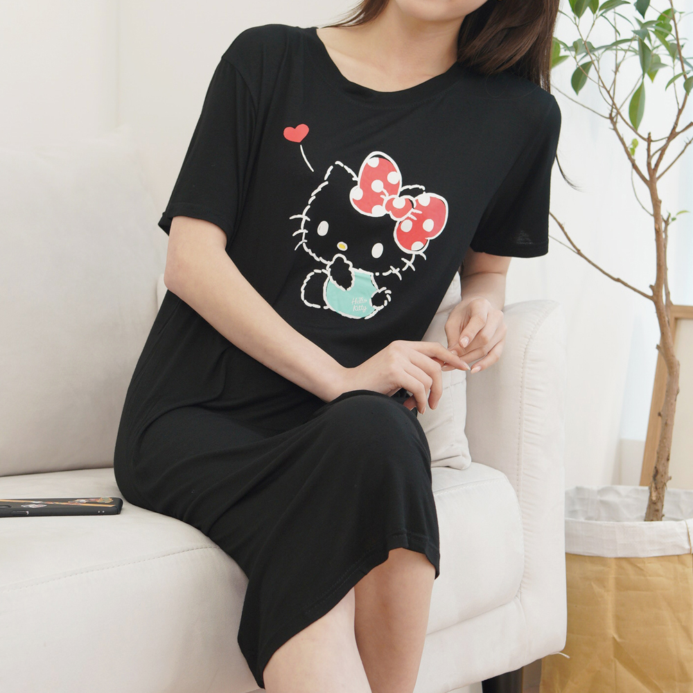 레이온 인견 키티 반팔 원피스 : 유라피네
