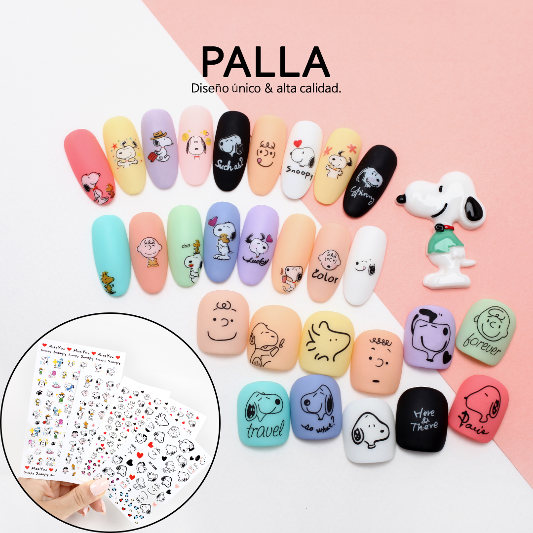스누피 스티커 4종 네일 젤네일 셀프 네일재료 파츠 아트 데코 : PALLA NAIL