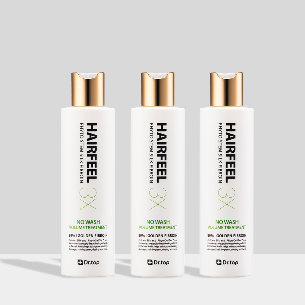 닥터탑 헤어필3x 고농축 실크단백질 노워시 트리트먼트 190ml 3개 : 닥터탑