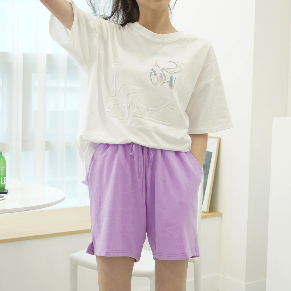 쭈리 형광 반바지 트레이닝팬츠 : 유라피네