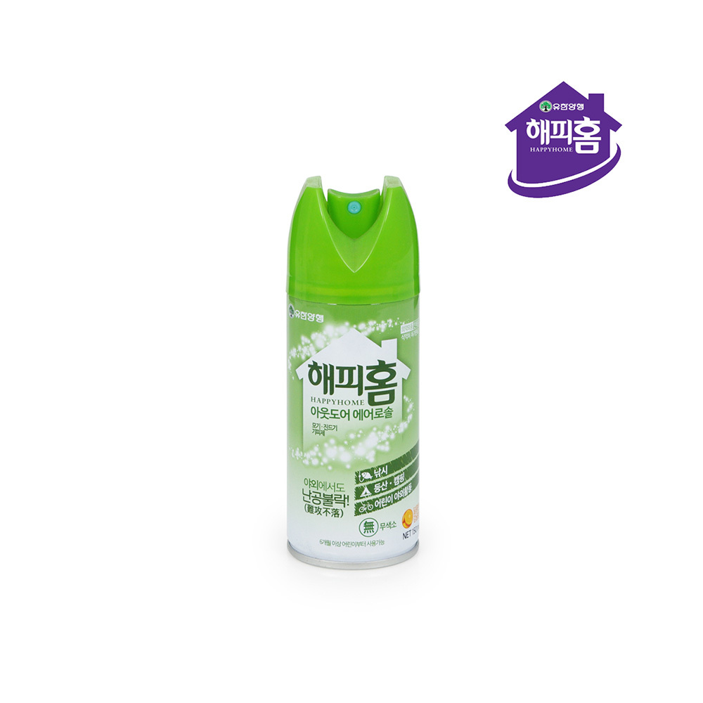 유한)해피홈 아웃도어 에어로솔 150ml : JUNMART 생활용품