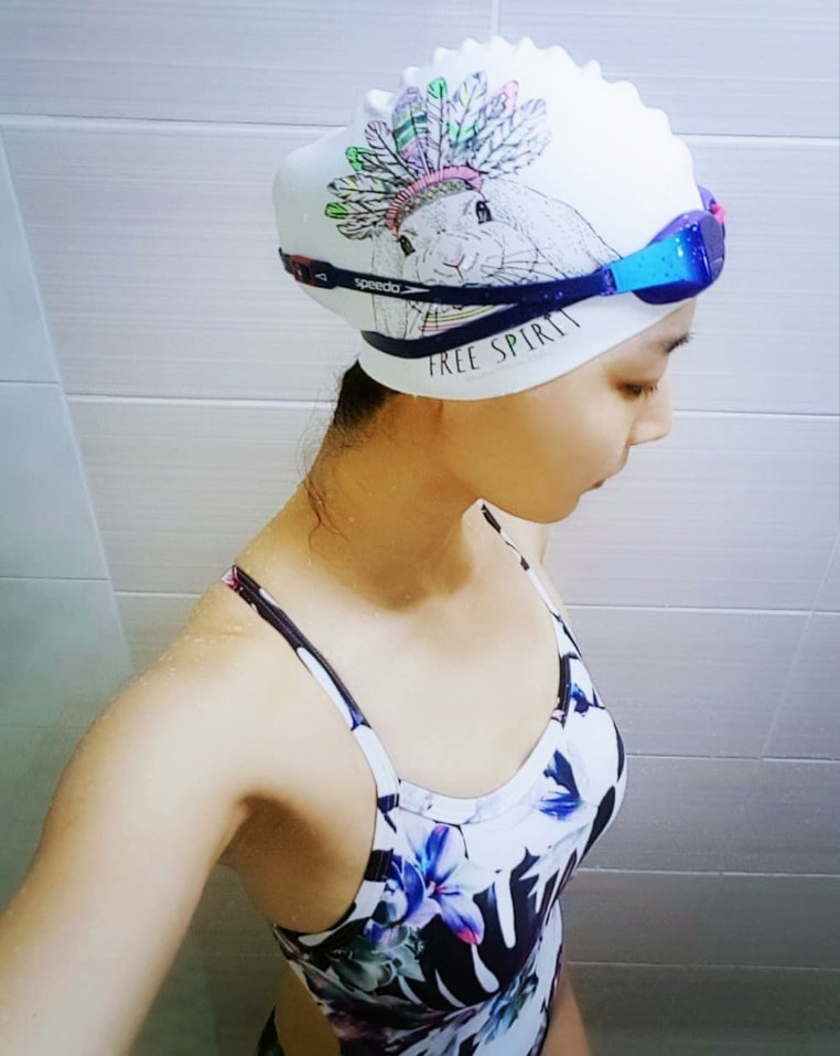 [ 두다수모 ] FREE SPIRIT 토끼 아즈텍수모_화이트 : dudaswim