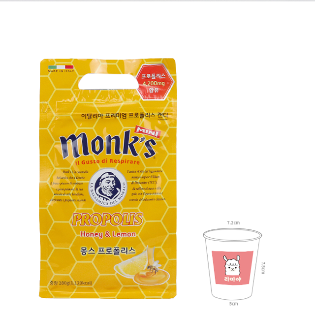 몽스 프로폴리스 레몬 벌꿀 허니 사탕 캔디 280g : 라마야