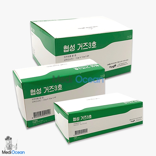 협성 접은거즈 2~8인치-상처 소독거즈 가아제 Gauze : 메디오션