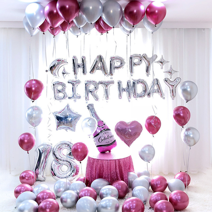 별 하트 생일케이크 데이지 생일 파티 용품 은박풍선 세트 풍선 숫자 알파벳 이벤트 : 파티를그리다