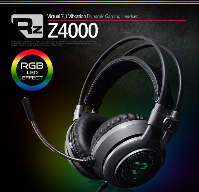 RIZUM G-FACTOR Z4000 V7.1 CH 진동 Gaming Headset : 주식회사 제이네트웍스