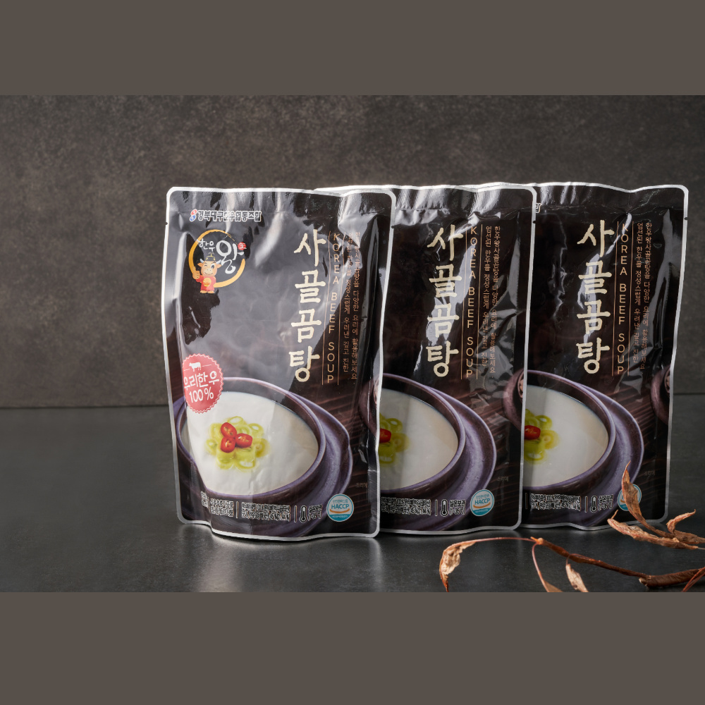 한우왕 한우 사골곰탕 600g x 4봉 : 한우왕