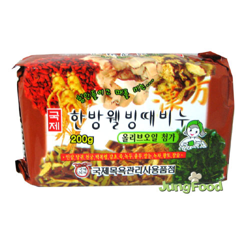 국제 한방웰빙 때비누 200g : 수입식품 정푸드