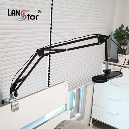 침대핸드폰거치대 태블릿 아이패드 자바라 튼튼 거치대 책상 4관절 고정 집게 스마트폰 : 리더컴