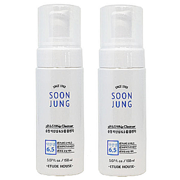 에뛰드하우스 순정 약산성 6.5 휩 클렌저 2개세트 (150ml+150ml) : 스킨몰
