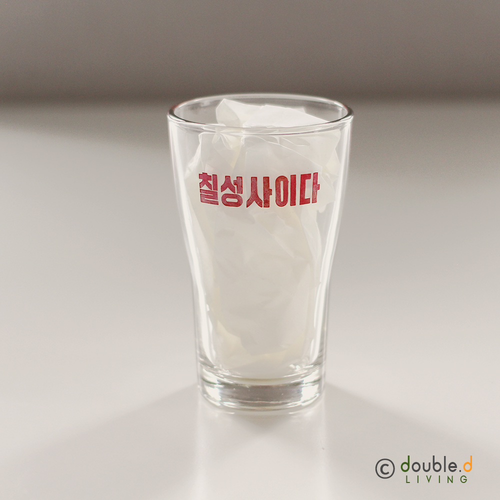[더블디] 칠성 사이다 빨강 원형 로고 빈티지 레트로 유리컵 : 더블디 리빙