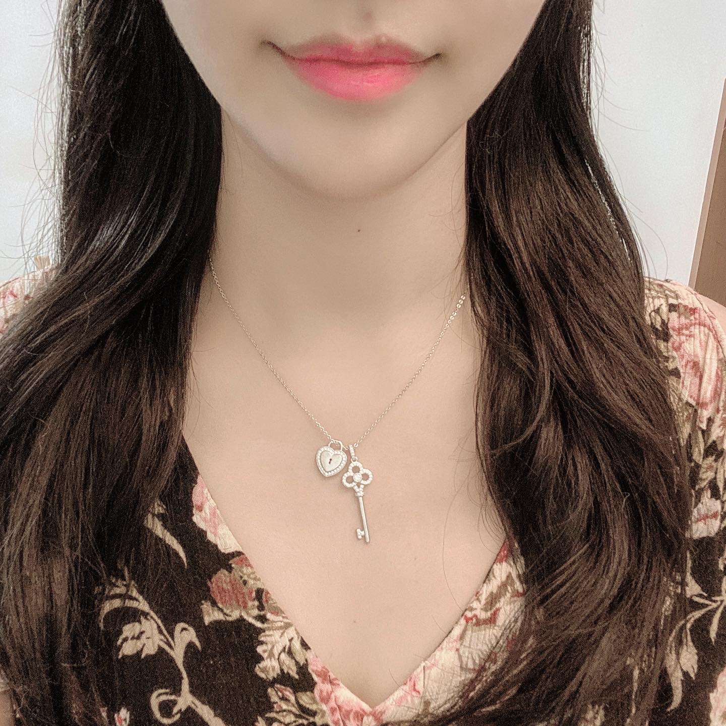 [실버925]정품실버 하트, 열쇠 스와로브스키 목걸이 : 벨라판타지
