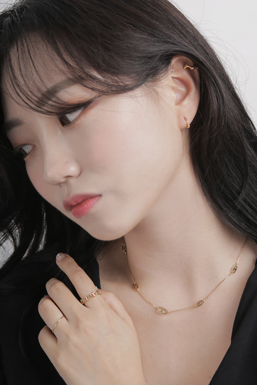 [all 925silver] 스몰 라운드 볼 포인트 미니 링 은 귀걸이 (골드/실버) : 타니부띠끄