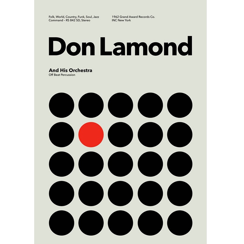 돈 레몬드 아트 포스터 Don Lamond And His Orchestra Off Beat Percussion Limited Edition Graphic Art Print : DINPOST