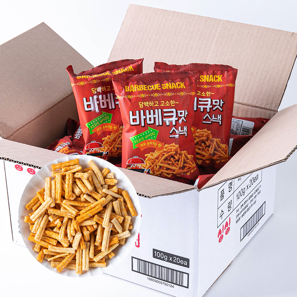 싱싱 바베큐맛스낵 100g 20입 : 오쎈스토어