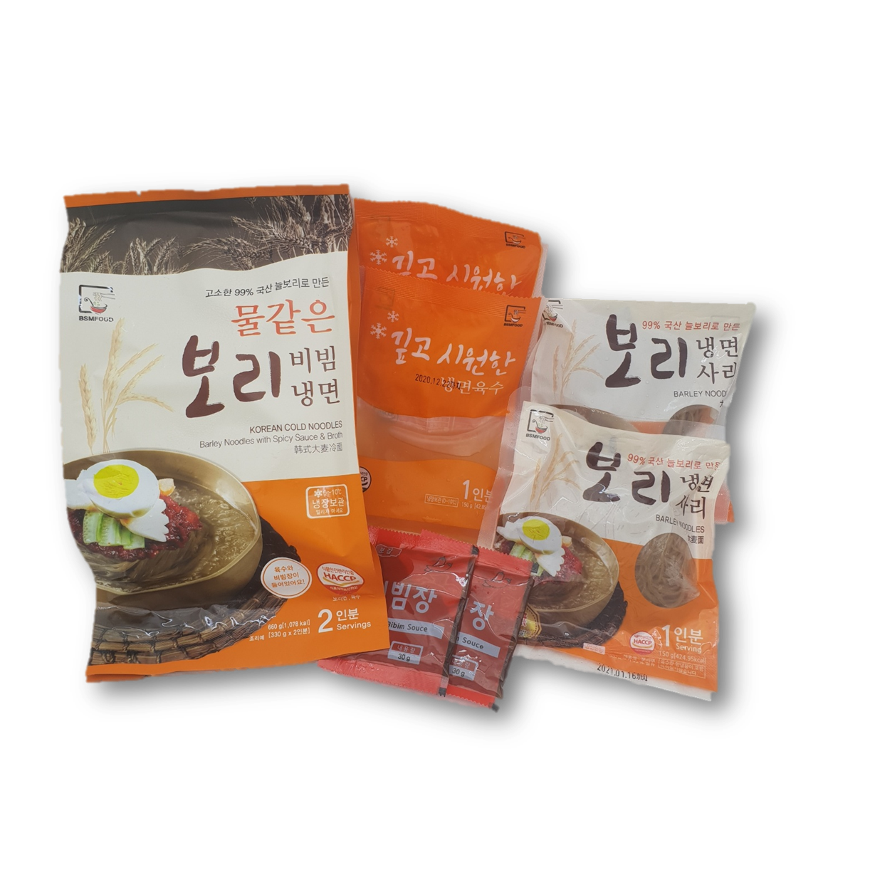 국산보리 99%로 만든 물냉면, 비빔냉면, 물비빔냉면을 내취향대로~ 1+1(4인분) : 비에스엠푸드