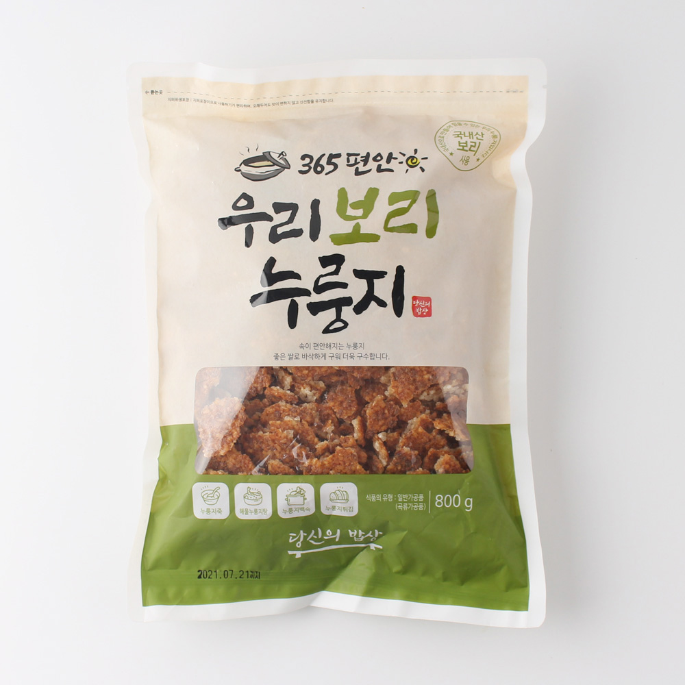 365 편안 보리 누룽지 숭늉 간식 식사대용 가마솥 누룽지 800g, 1개입, 1개 : 파머스팬트리