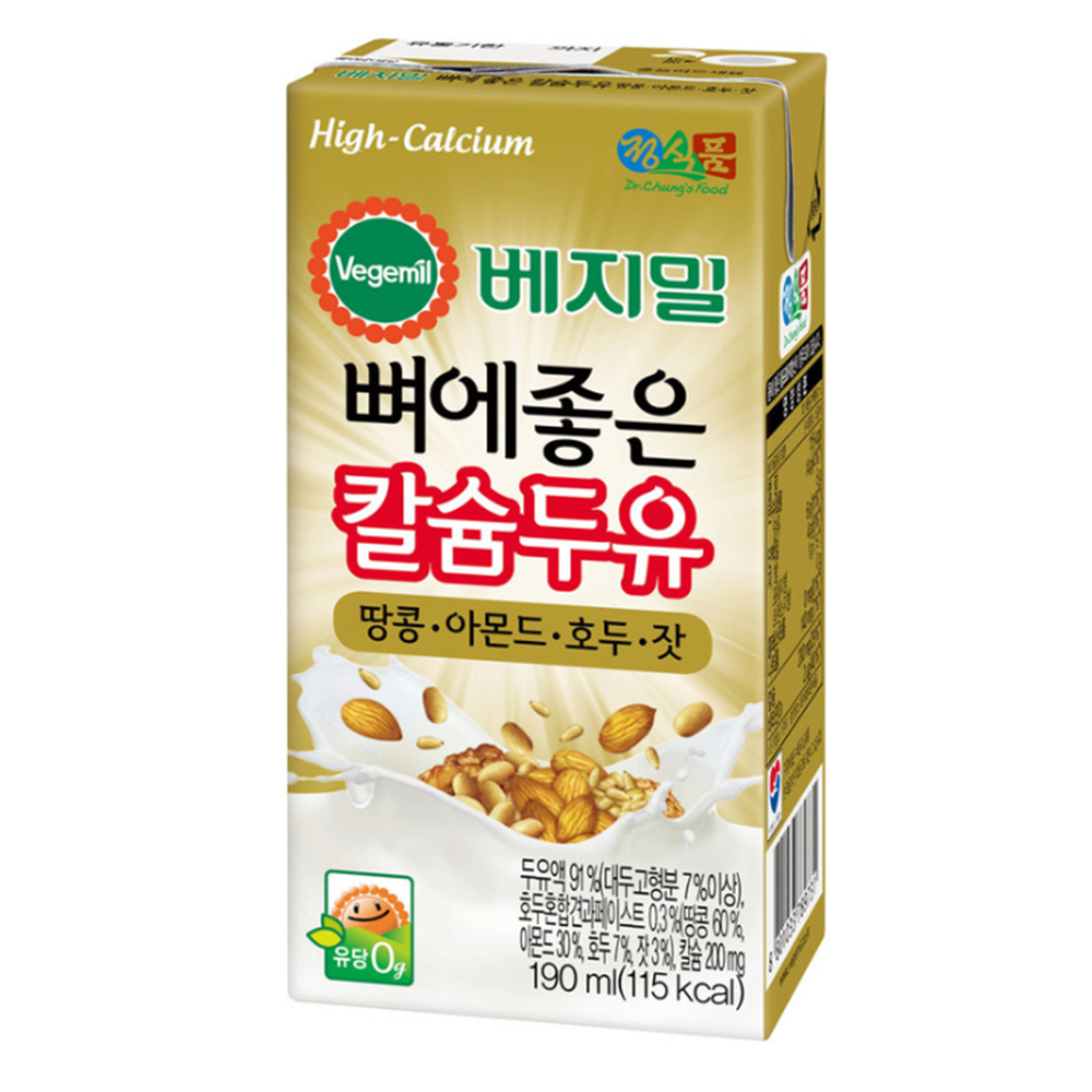 무배(4박스) 정식품 베지밀 뼈에좋은칼슘두유 아침식사대용 고칼슘 칼슘 맛있는 아몬드 두유 : 전국무료배송