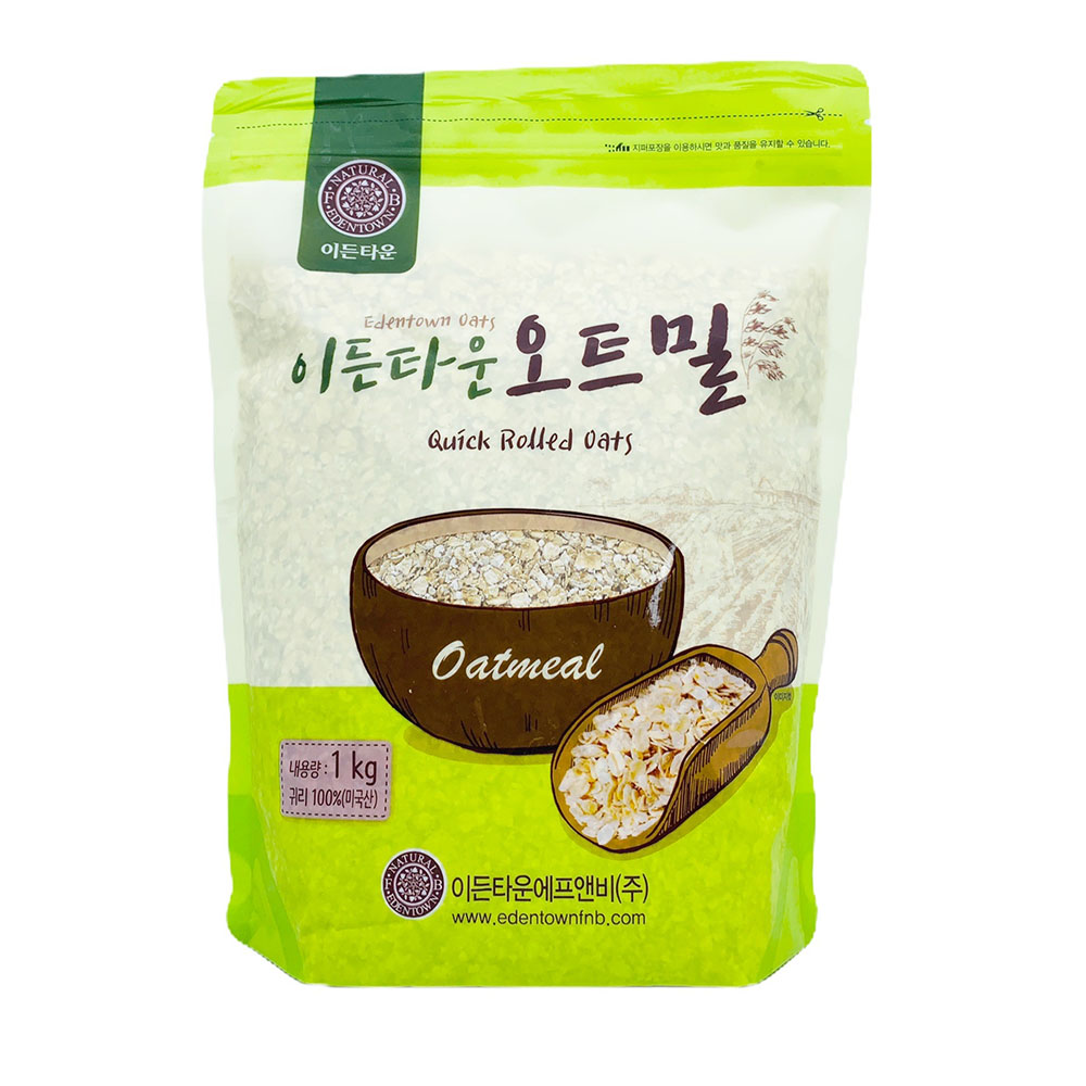 이든타운 오트밀 (귀리 100%,식사용) 1kg : 인투푸드