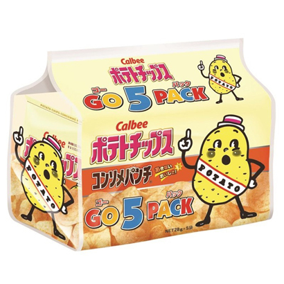 감자칩 콘소메펀치 GO5PACK 28g×5봉지 스낵과자 : 라꾸라꾸재팬