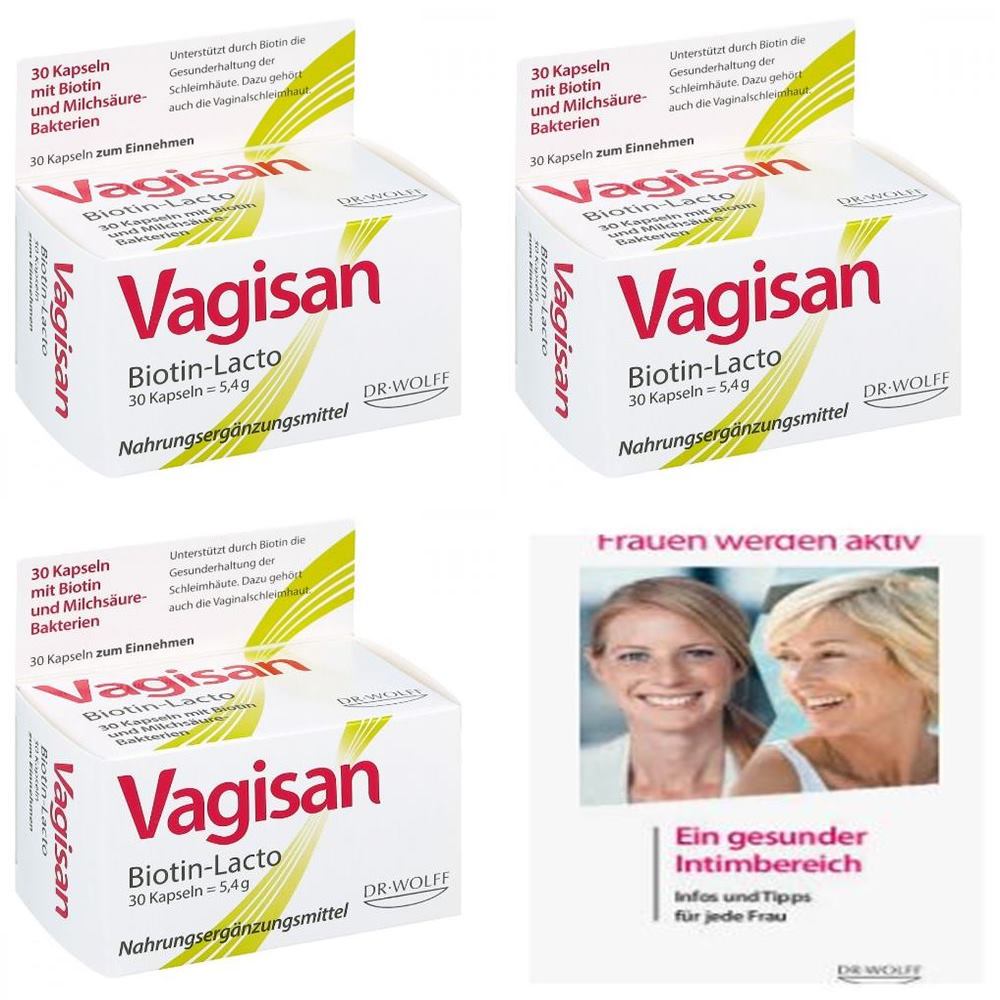 Vagisan Biotin-lacto 바기산 여성유산균 질유산균 (30캡슐x3팩) : 팡팡엔젤