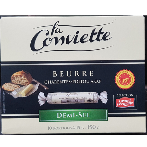 La Conviette 라꽁비에뜨 가염 버터 150g (15g X 10개) ,프랑스 : jini market