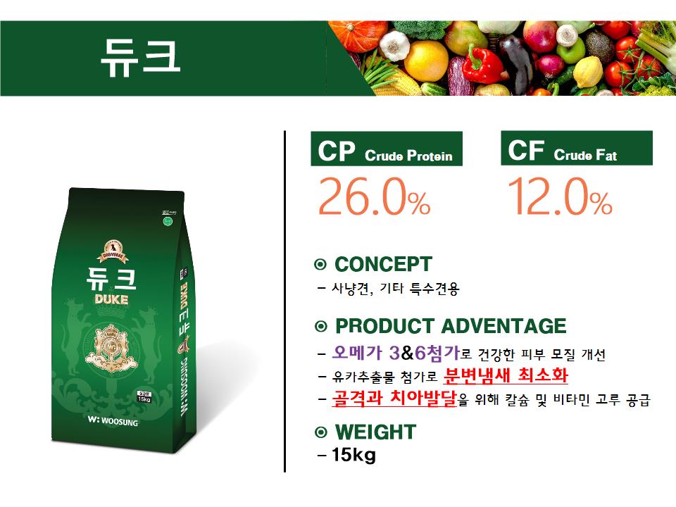 개밥줘 [우성 듀크 15Kg] 사냥견, 강아지사료 : 개밥줘