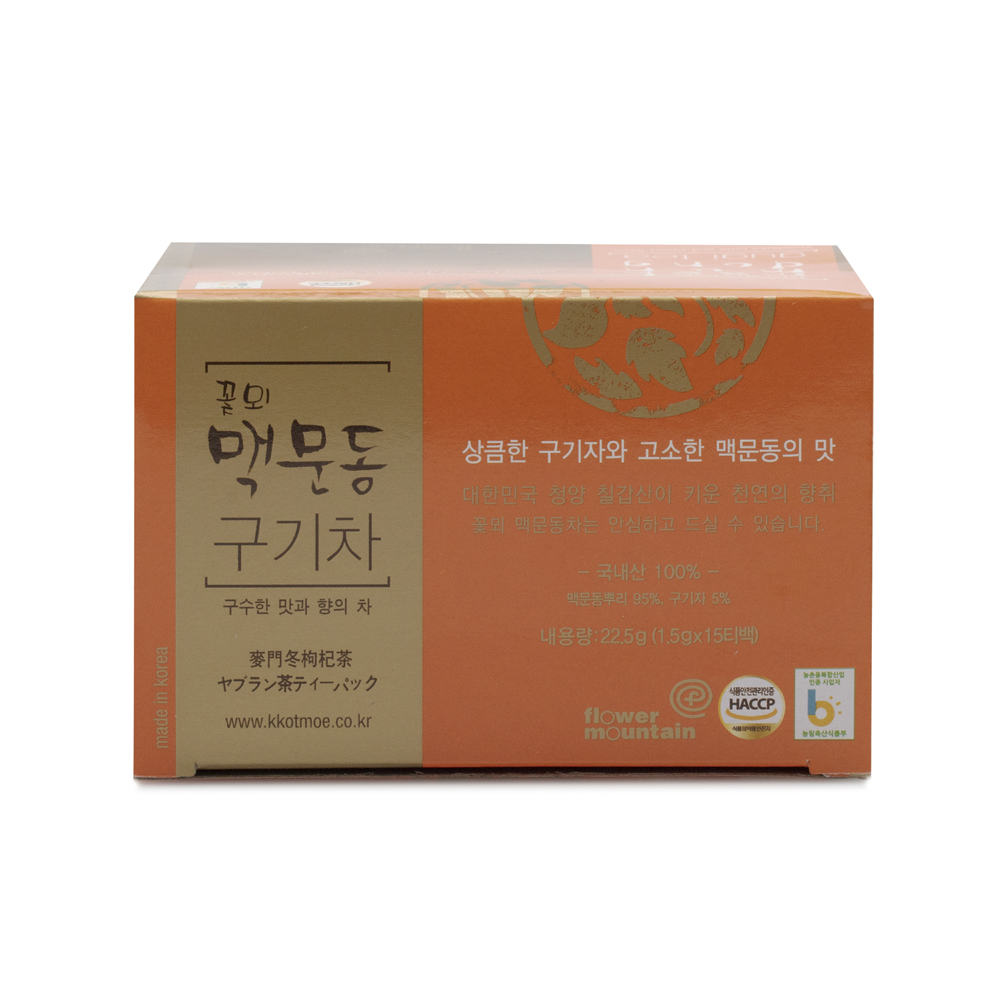 청양 맥문동 구기자 꽃뫼맥문동구기차 1.5g 15티백 : 건강한 맥문동차