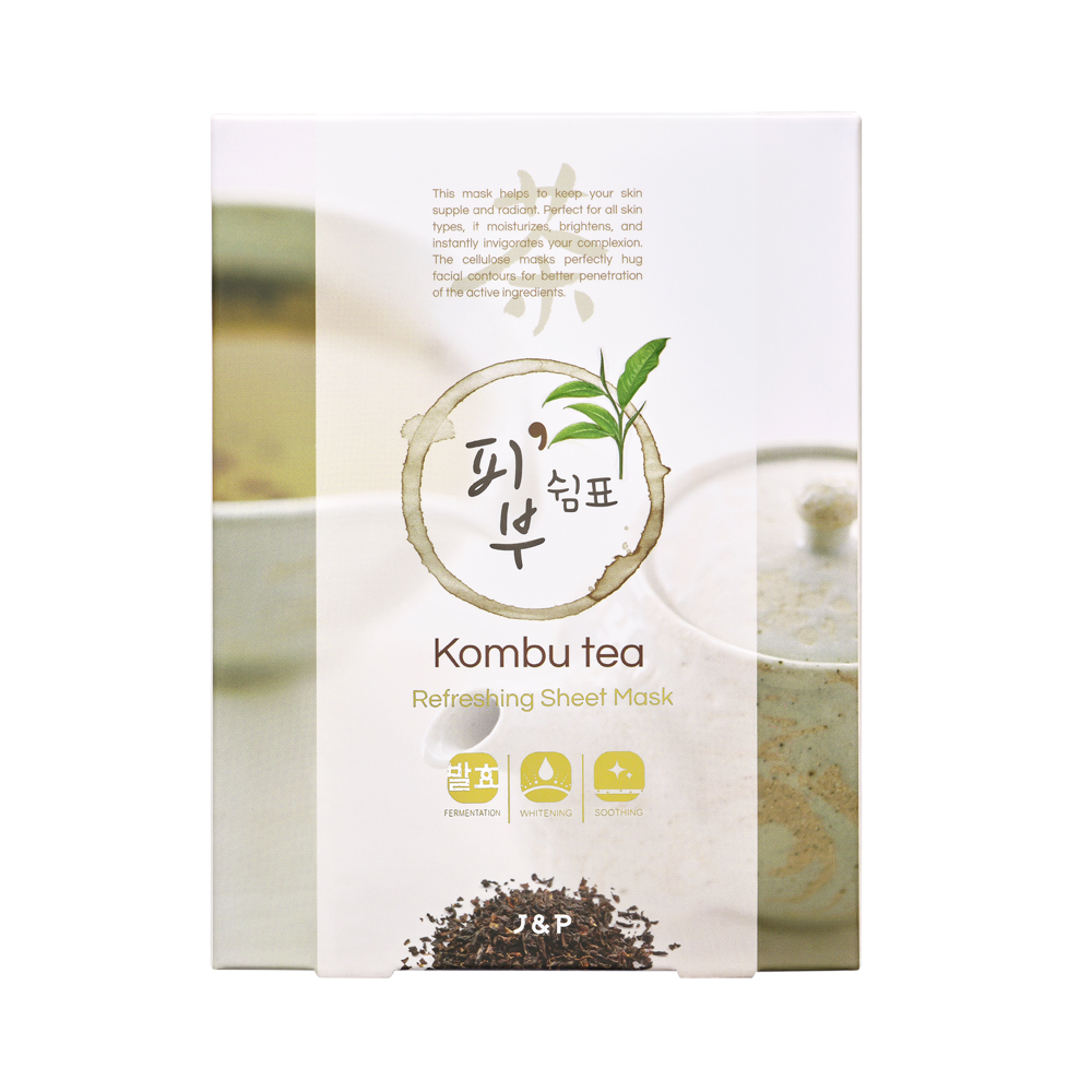 제이앤피 피부쉼표 콤부차 리프레싱 시트 마스크팩 10매(270g) : 피부쉼표