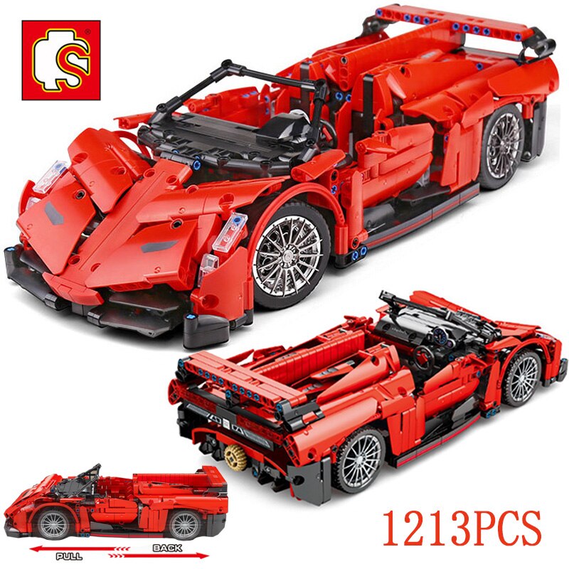SEMBO Lambore Veneno Technic Car Diy Creator Pull Back Mechanical RACing Car Building Blocks Boys To : 블랙파피 - 네이버쇼핑