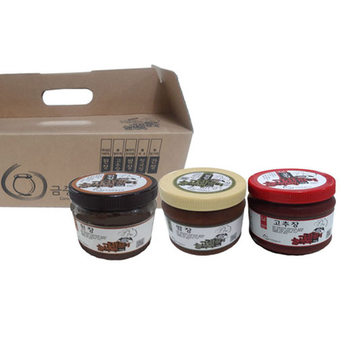 고집쟁이고씨네장류 3종 선물세트 (된장+고추장+쌈장 각1kg) : 고집쟁이고씨네 금중탑골농원