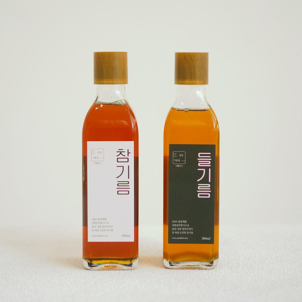 국산 저온압착 들기름 300ml 통깨 100% 삼일기름집 : 삼일기름집