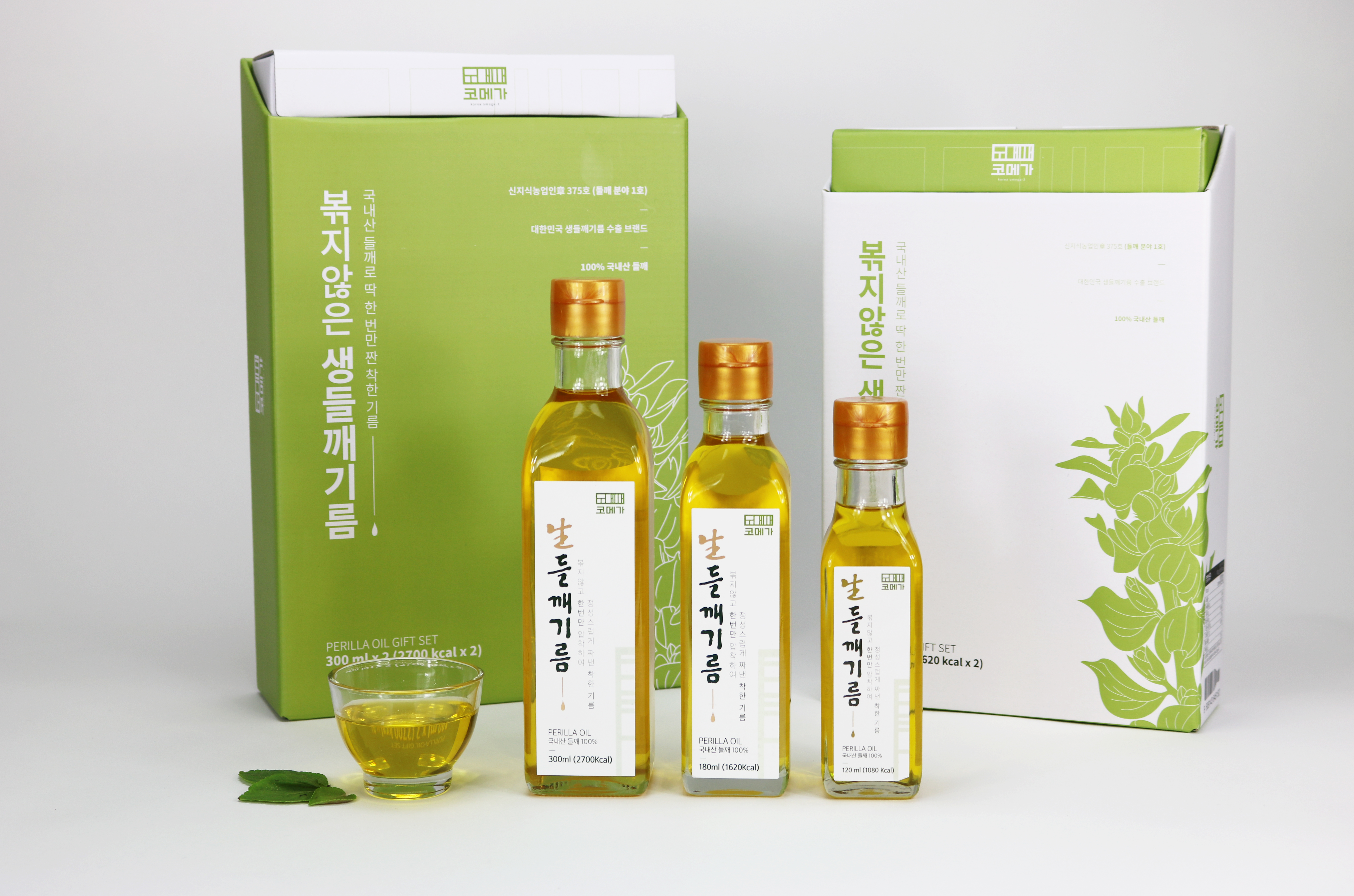 국산 100% 생들기름 저온압착 냉압착 들깨기름 300ml x 2병 선물세트 코메가 3 : 식품의 품격